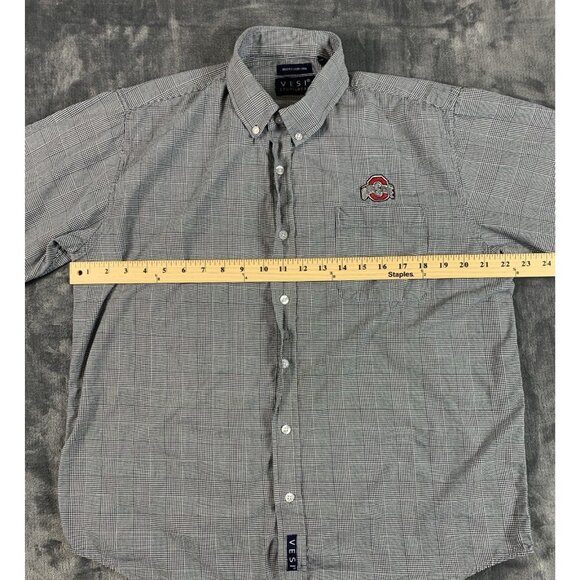 Ohio State Mens Shirt Size L Button Up Long Sleeve Black/White Check - Picture 6 of 7